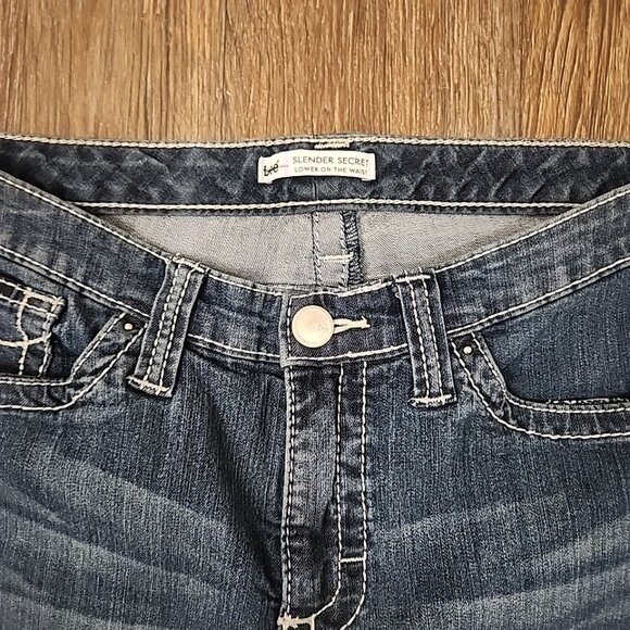 Lee Slender Secret Womens Blue Jeans Size 12 Petite Lower On Waist - Picture 4 of 5